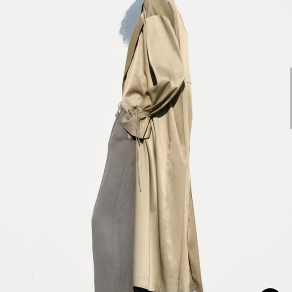 Zara WRINKLE LOOK FLOWY TRENCH - Picture 2 of 4
